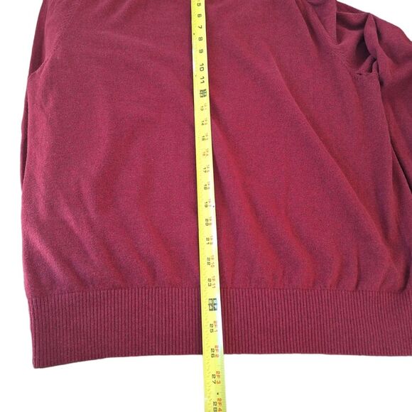 Eddie Bauer Cotton and Cashmere V-Neck Sweater Pullover Maroon Men size Large - Picture 12 of 12